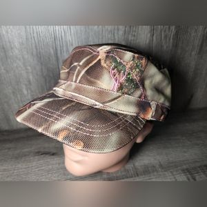 Camo Huntworth Oak Tree Pink Enmbroidery Military Cap Adjustable
